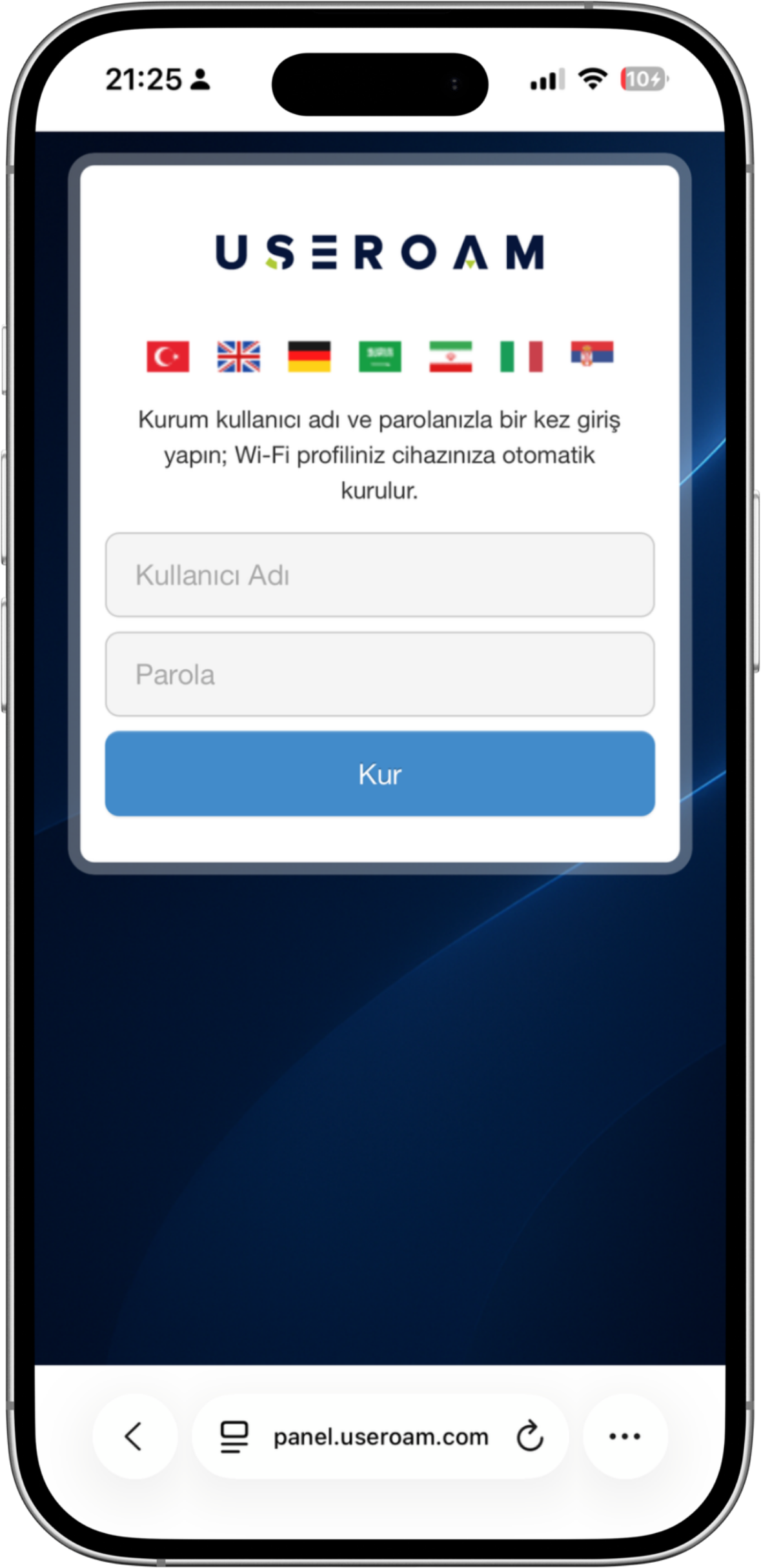 Setup portal login form