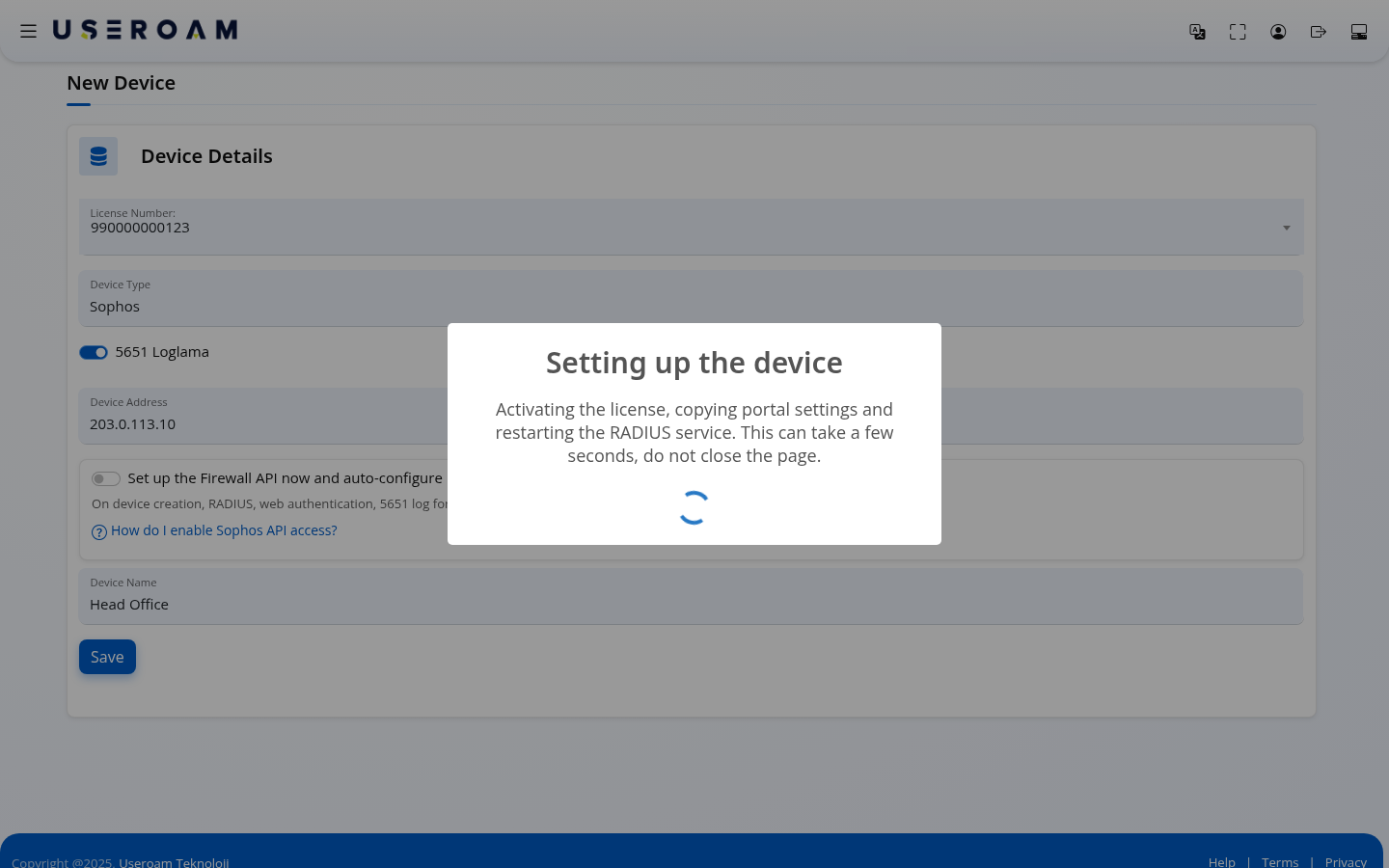Setting up the device window
