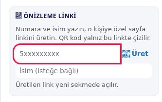Önizleme linki kartı
