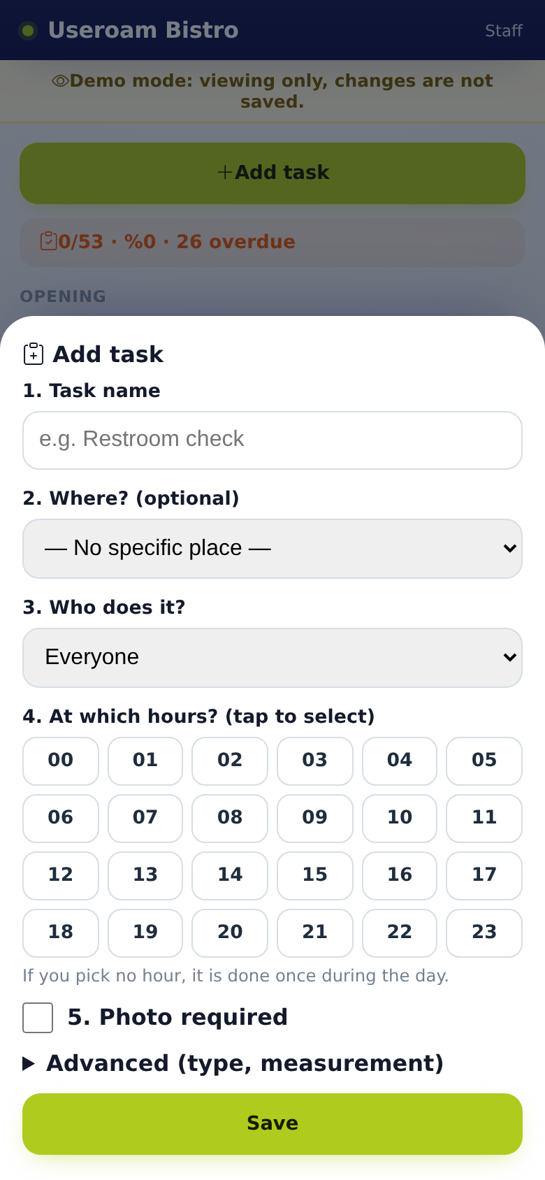Add task window