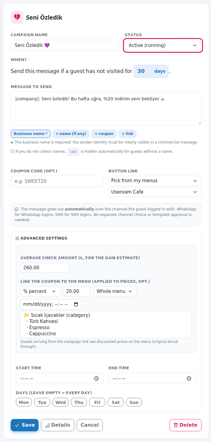 Status box