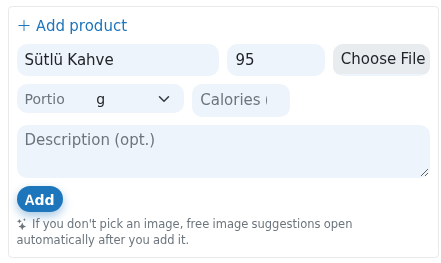 Add product form