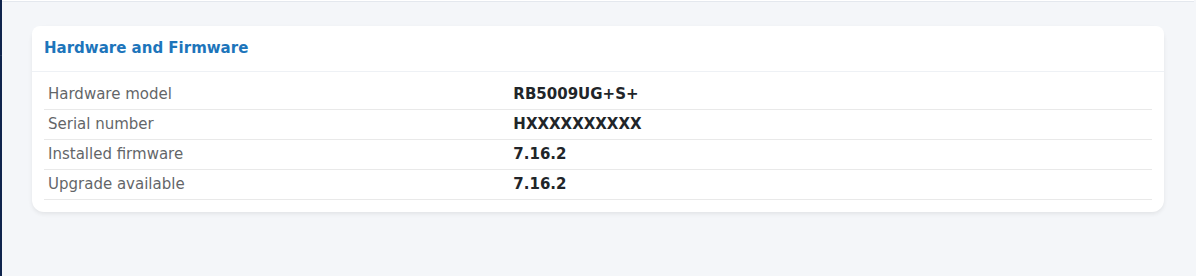 Hardware and Firmware card