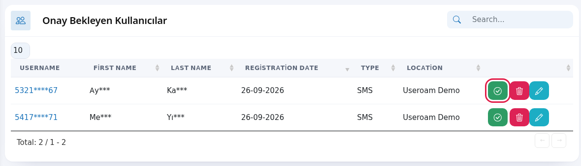 Guests pending approval and Confirm button