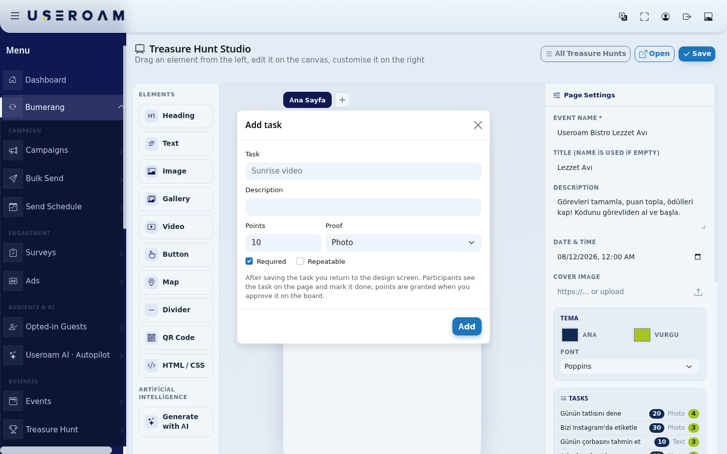 Add task dialog