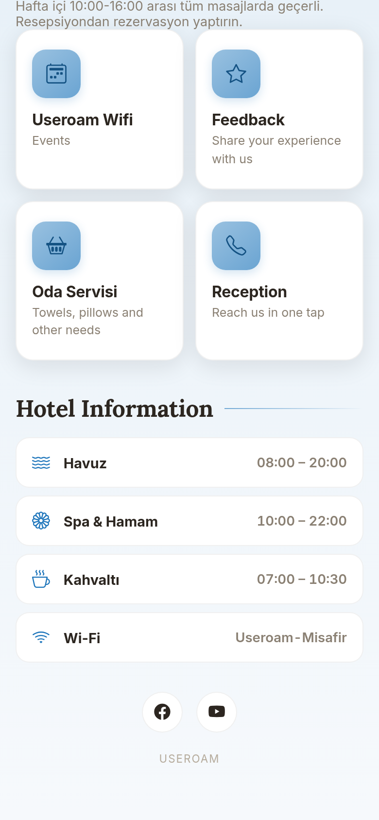 Hotel Information and other cards