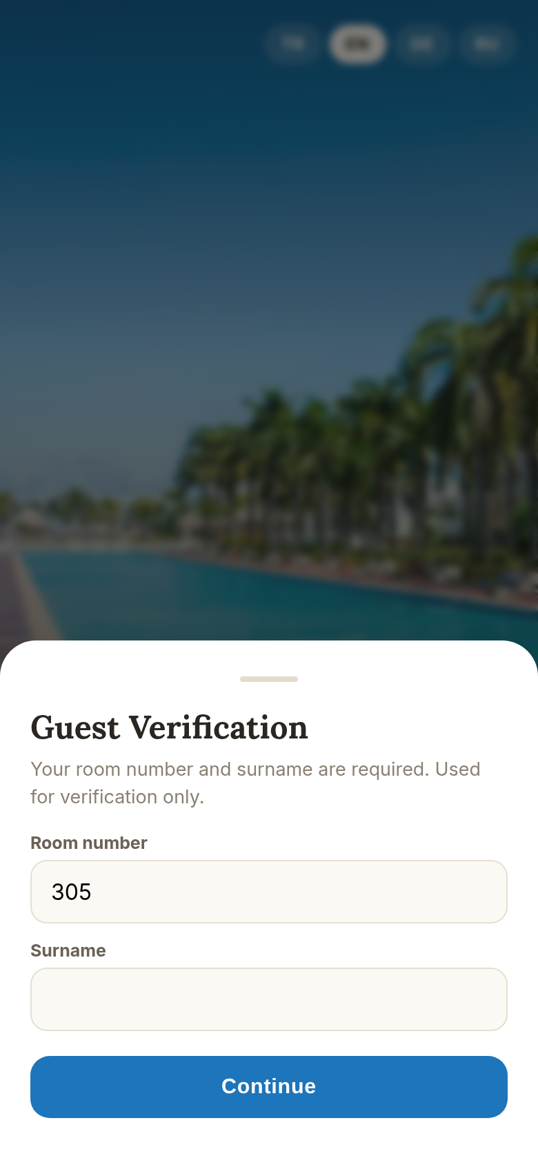 Guest Verification window