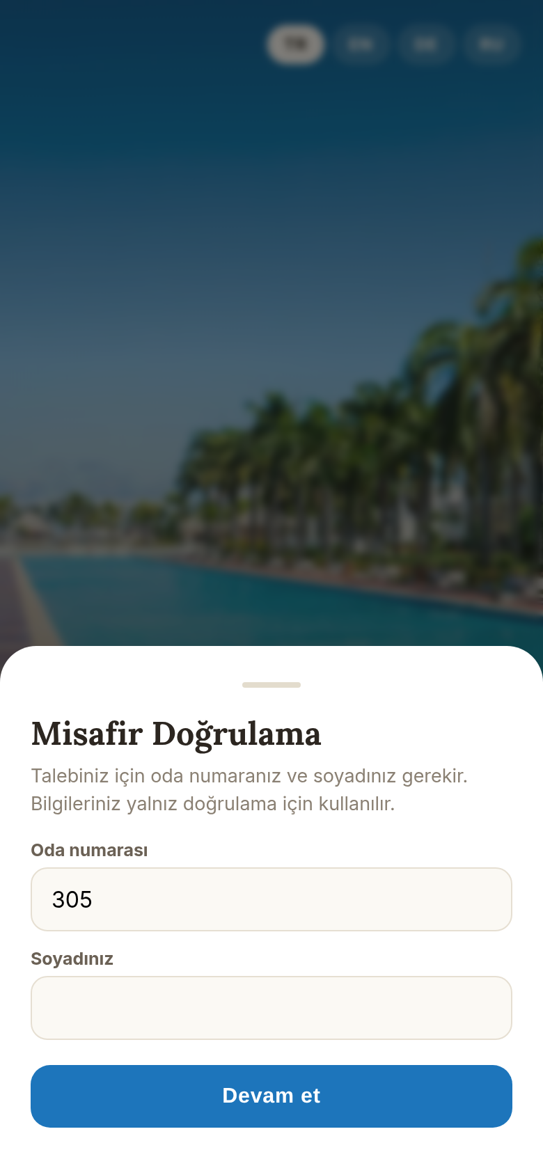 Misafir Doğrulama penceresi