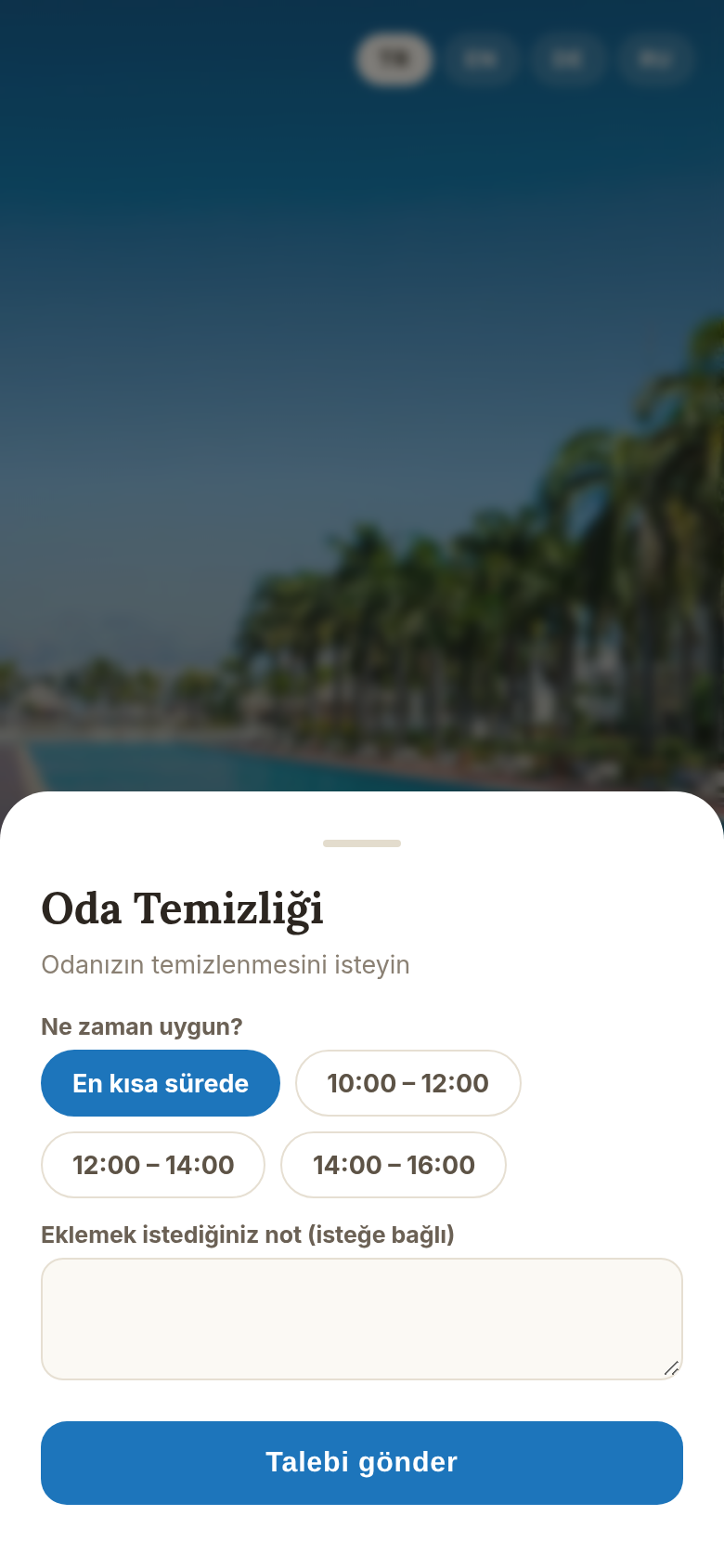 Oda Temizliği penceresi