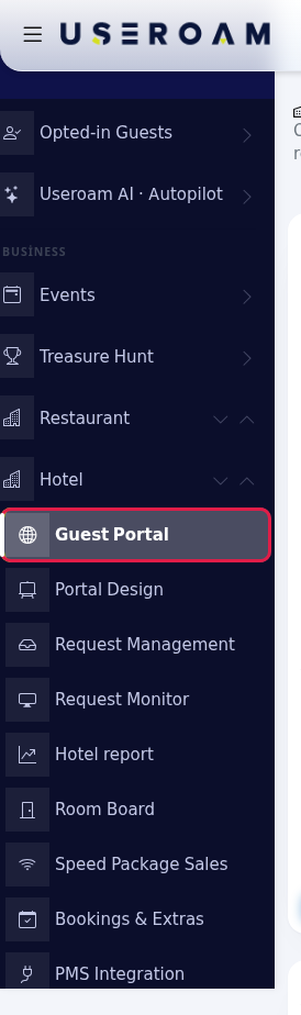 Guest Portal in the left menu