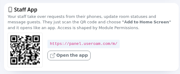 Staff App card