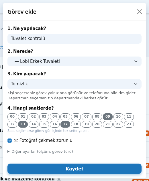 Görev ekle penceresi dolu hali
