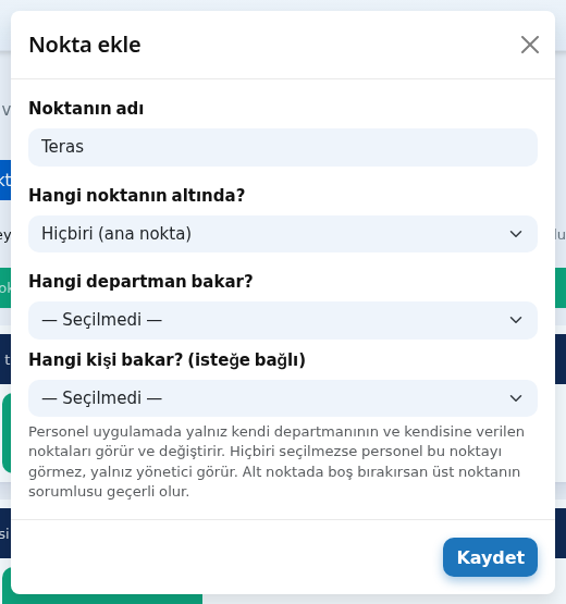 Nokta ekle penceresi