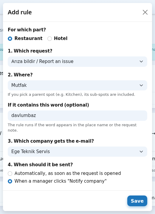 Add rule window