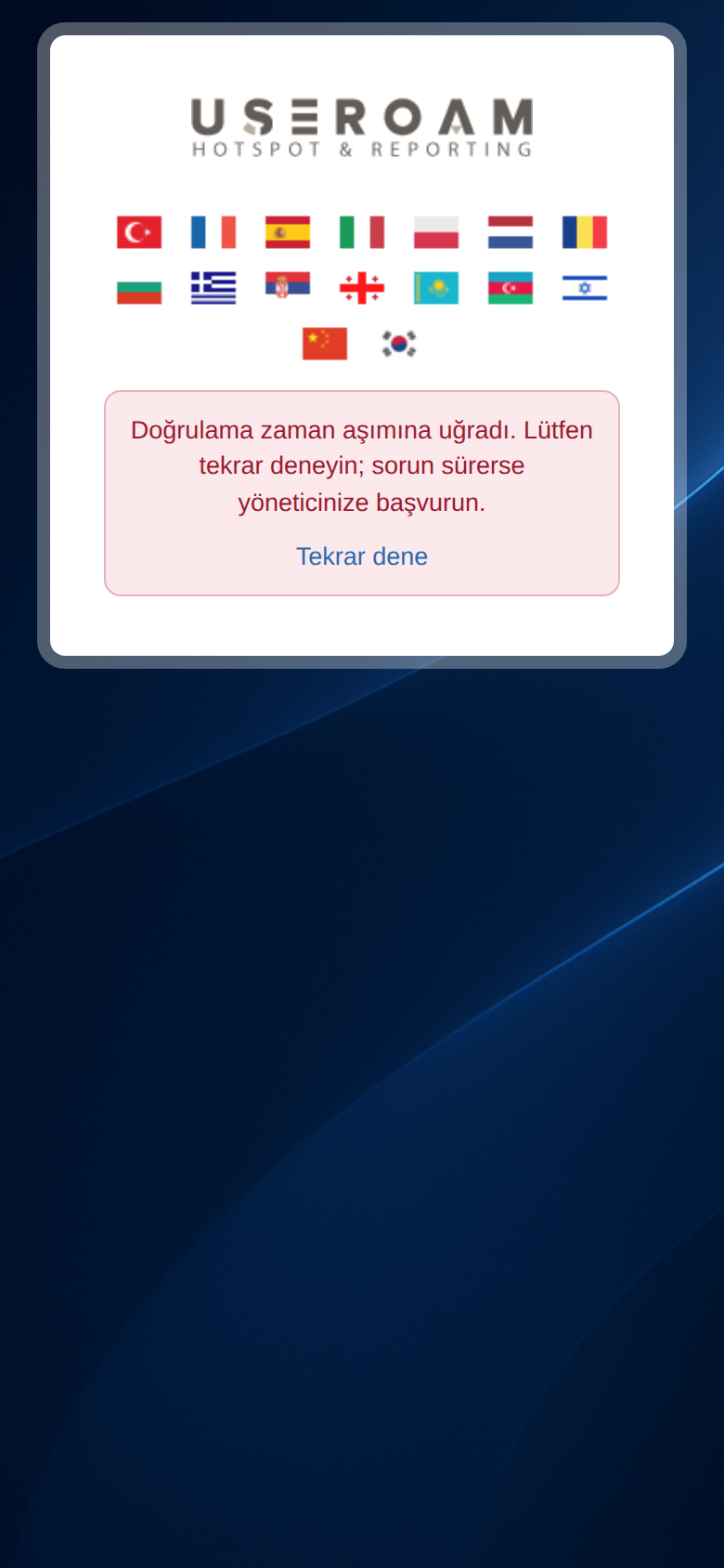 Doğrulama zaman aşımı