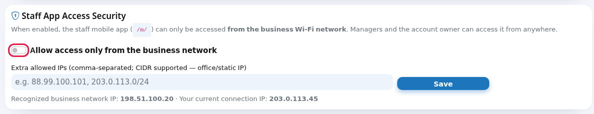 Access security card