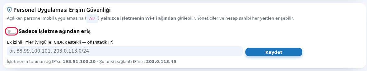 Erişim güvenliği kartı