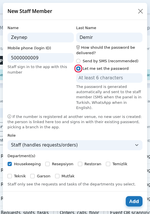 Let me set the password option