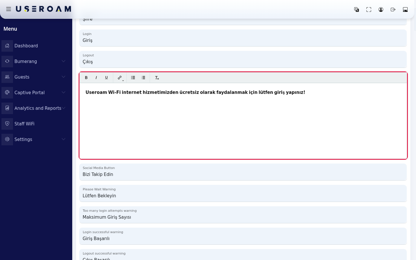 Login Text editor