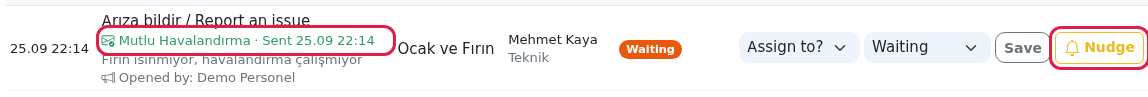 Company badge on the Requests list