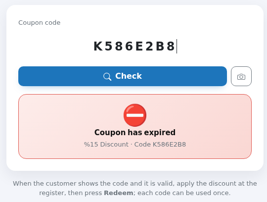 Coupon has expired