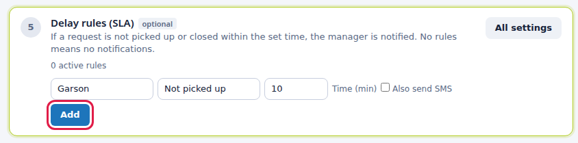 Step 5: add an SLA rule