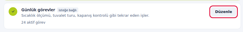 6. adım: günlük görevler kartı