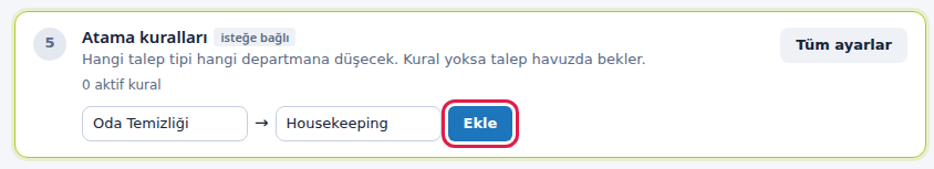 Otel atama kuralı formu