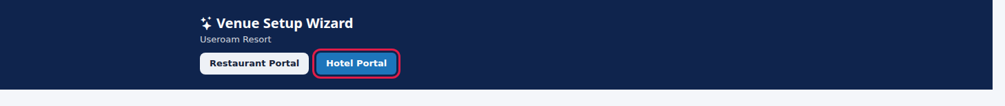 Switching to hotel mode with the Hotel Portal button